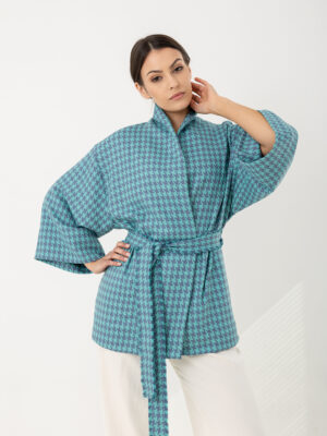 kimono w pepitkę