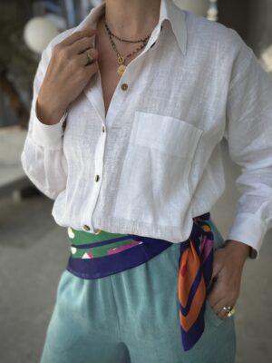 Koszula PORTOFINO lniana biała