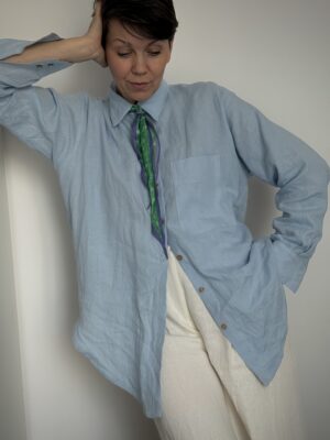 Koszula PORTOFINO lniana niebieska