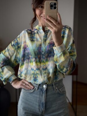 Koszula WEST ★ wiskozowa żółto-lazurowy print