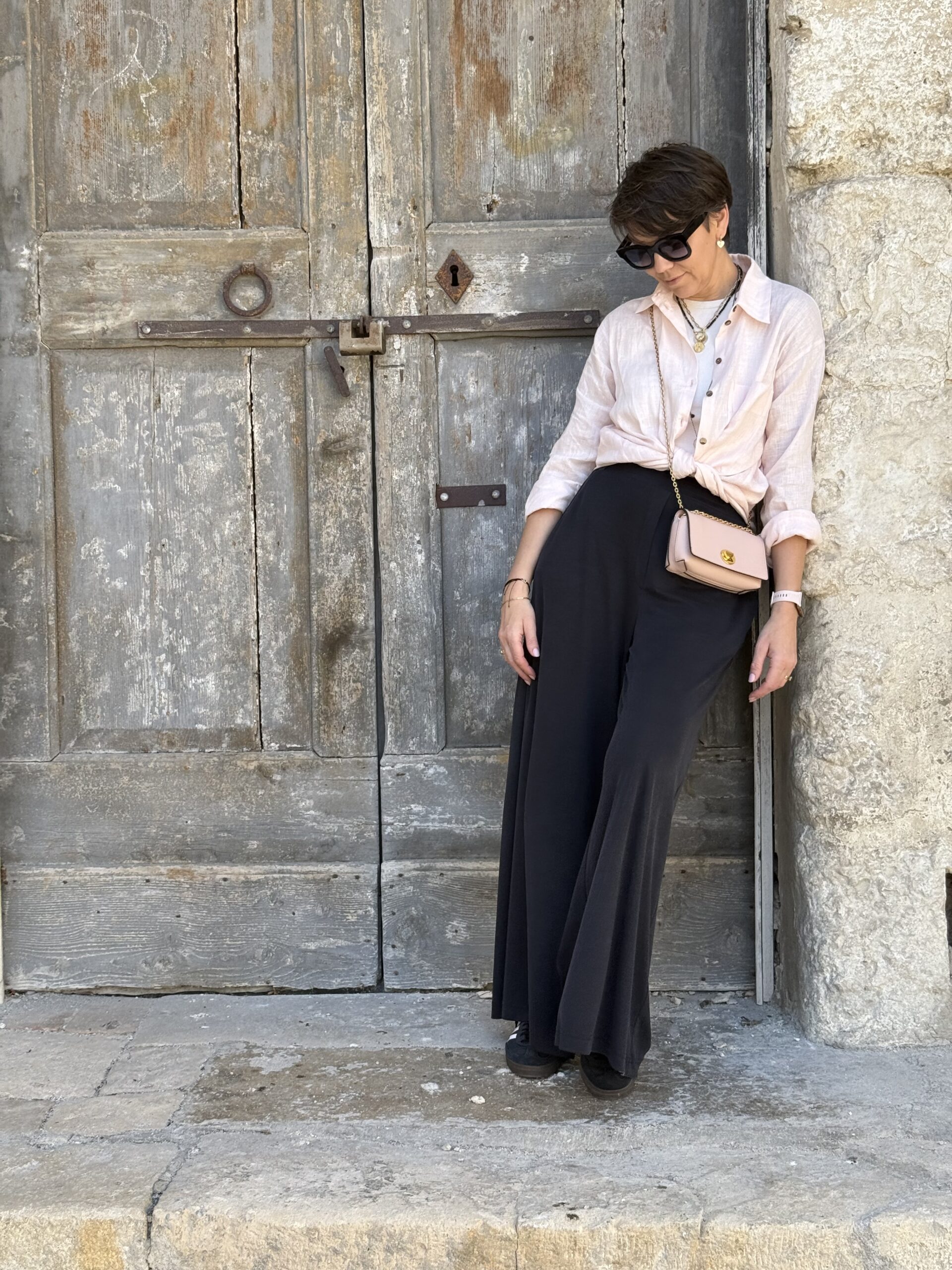 Koszula PORTOFINO lniana pudrowy róż - obrazek 4