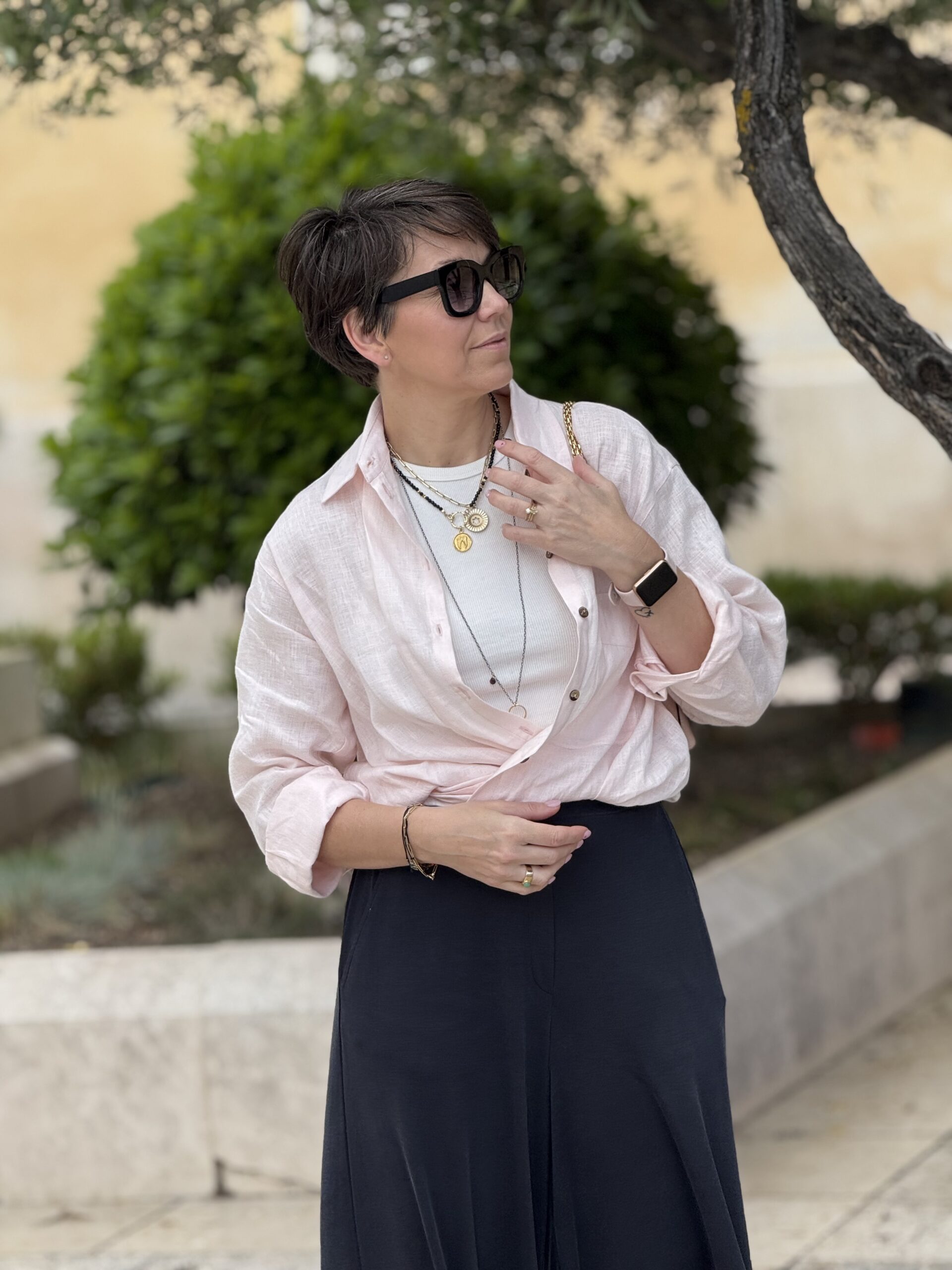 Koszula PORTOFINO lniana pudrowy róż - obrazek 5