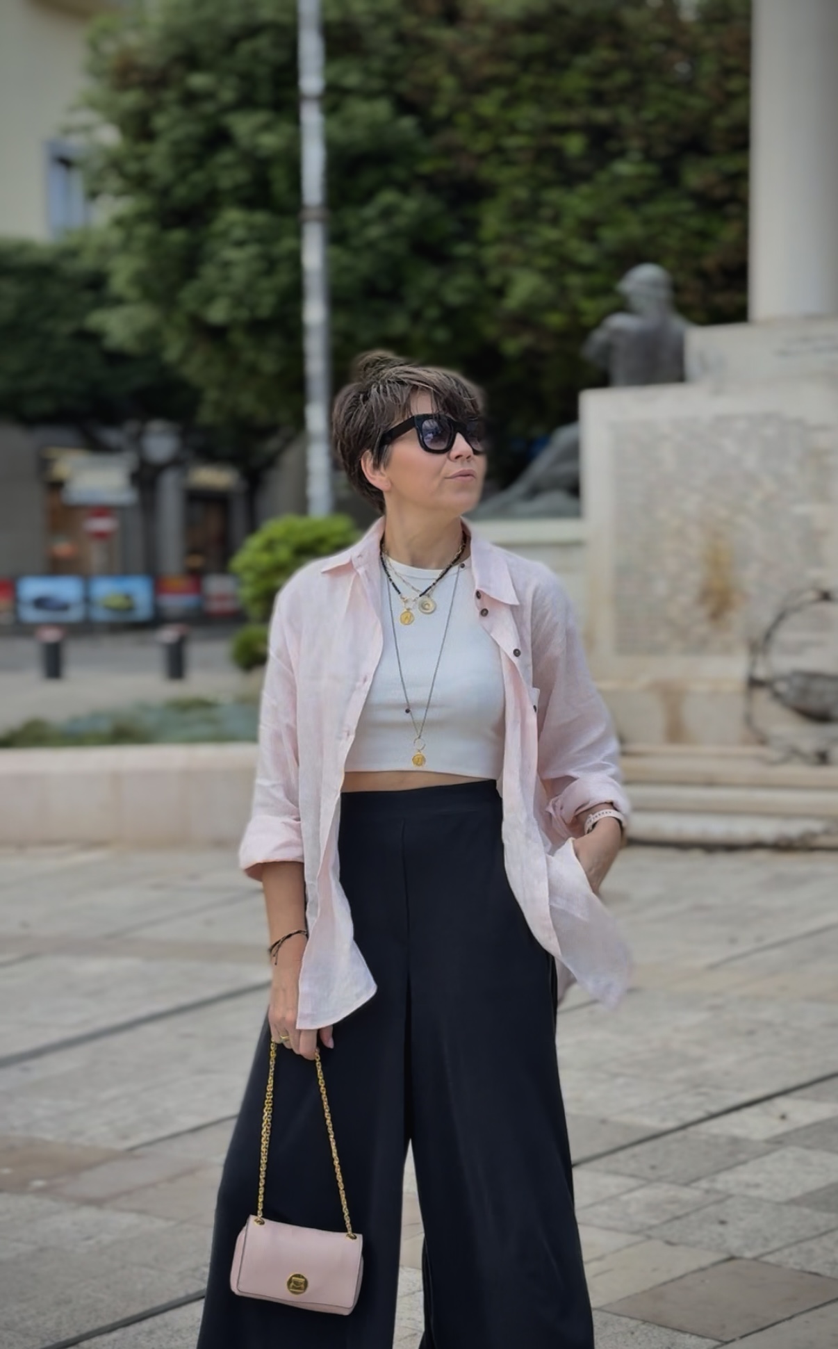 Koszula PORTOFINO lniana pudrowy róż - obrazek 3