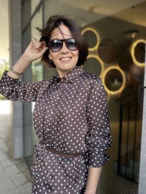 Koszula LOLA ★ brązowa w kropki