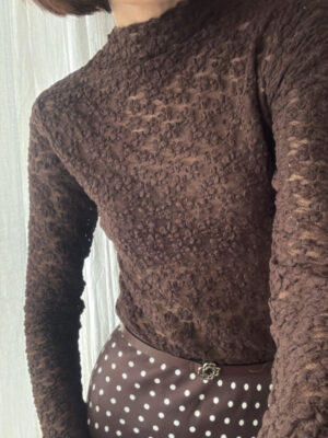 Bawełniany Top DIXI ♥ brąz