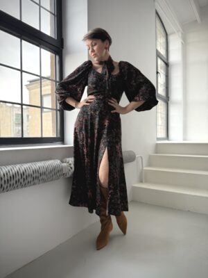 Sukienka Elsa z chokerem  ★ kwiaty nocy