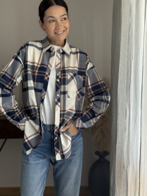 Bawełniana Koszula WILLIAM w granatową kratkę