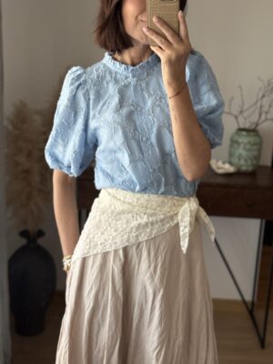 BLUZKA ANABELL★ niebieskie kwiaty