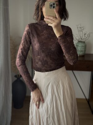 Top DIXI ♥  z brązowej koronki