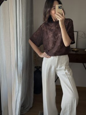 T-shirt Tiffani ♥  brązowa koronka