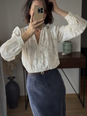 BLUZKA CELINA z szarfą ★ ekri