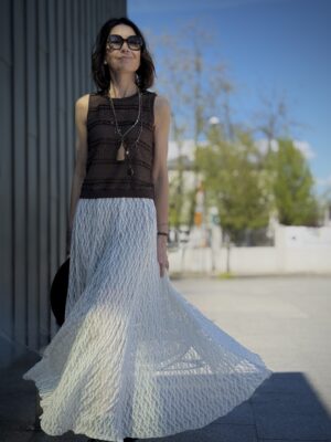 Spódnica COMO midi ★ - ekri koronka