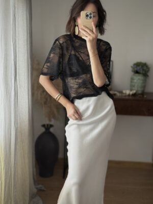 T-shirt Tiffani ♥  czarna koronka