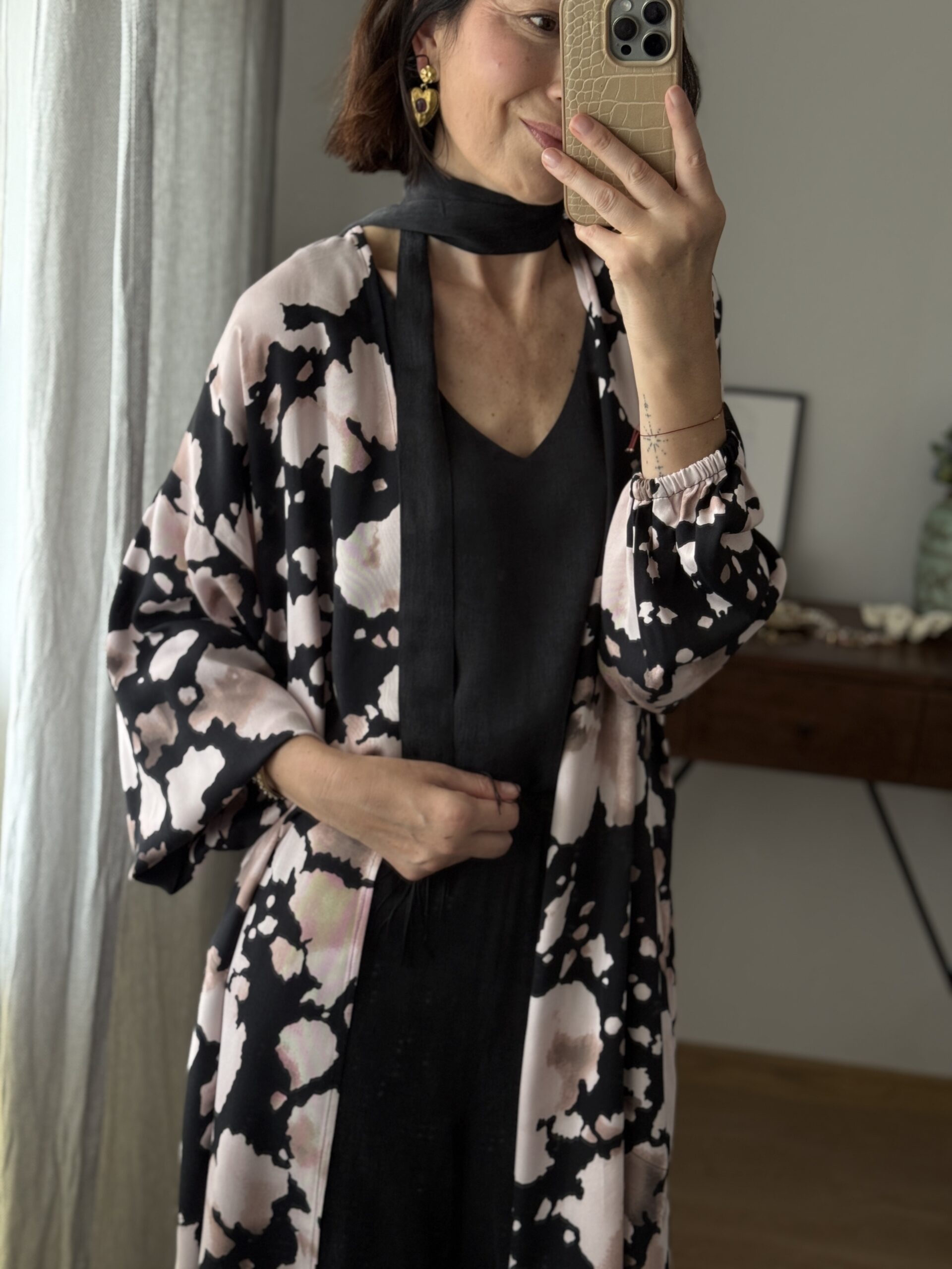 Kimono Inari różowo czarne ciapki - obrazek 6