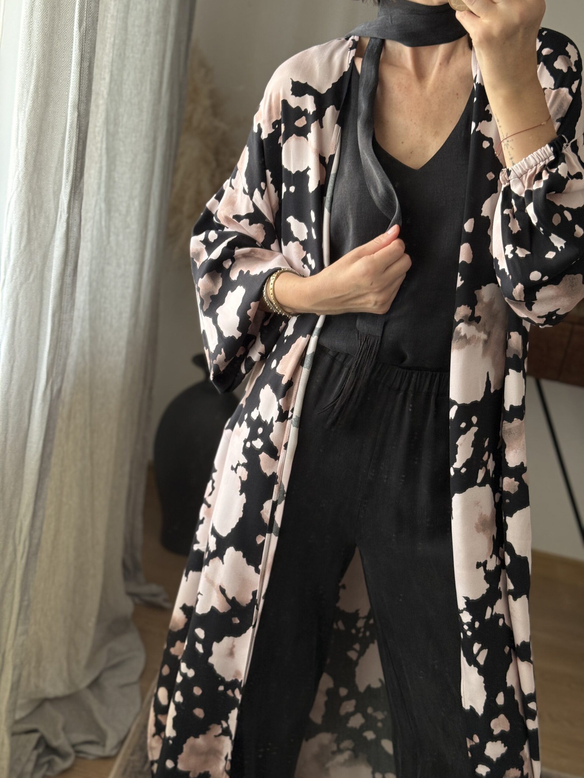 Kimono Inari różowo czarne ciapki - obrazek 7