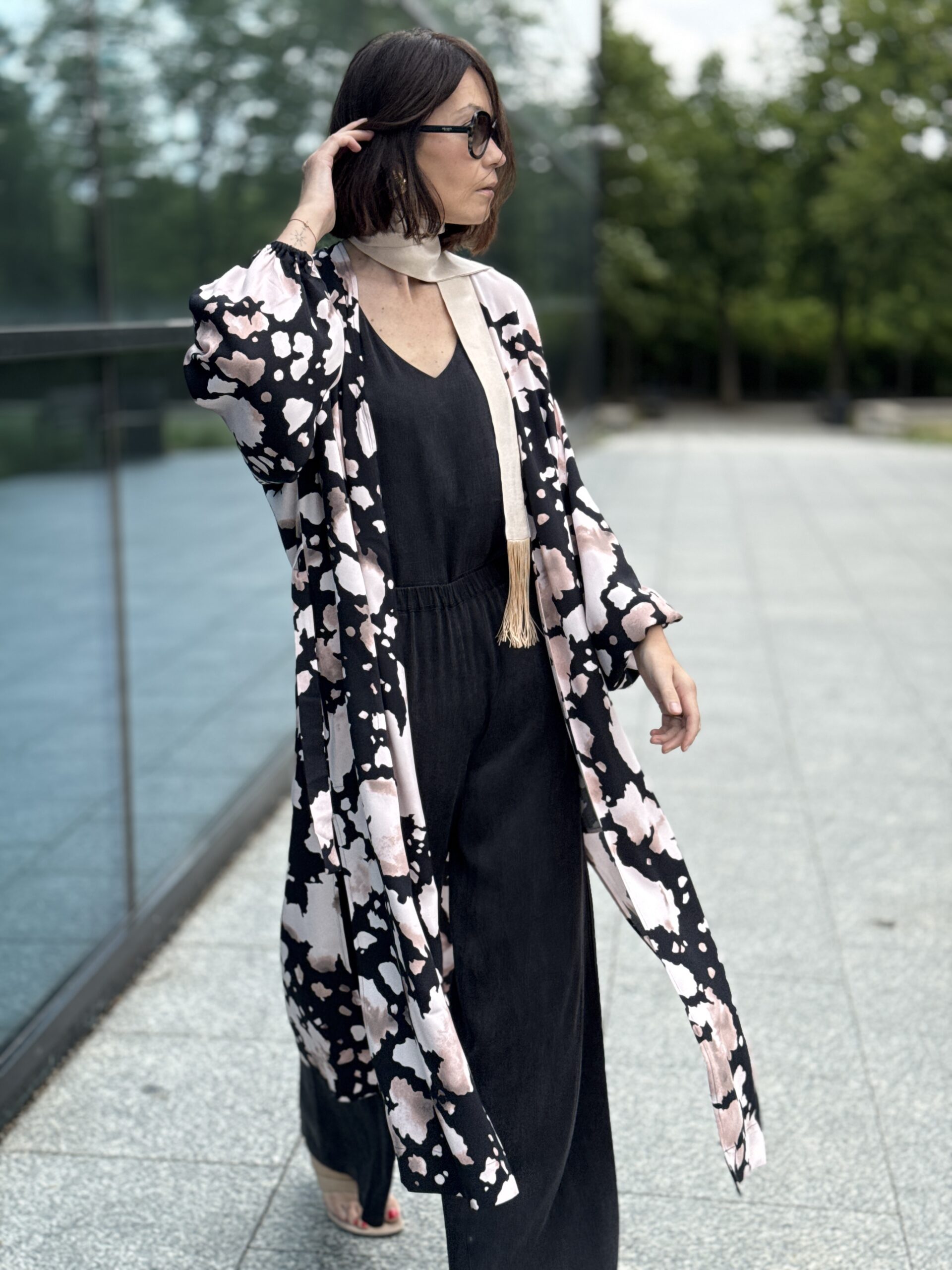Kimono Inari różowo czarne ciapki - obrazek 2