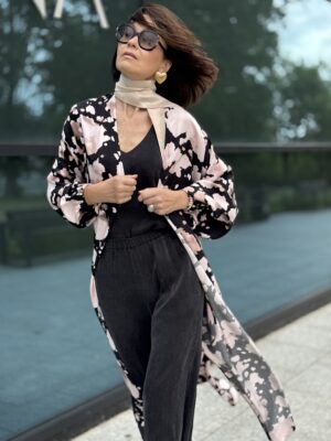 Kimono Inari różowo czarne ciapki