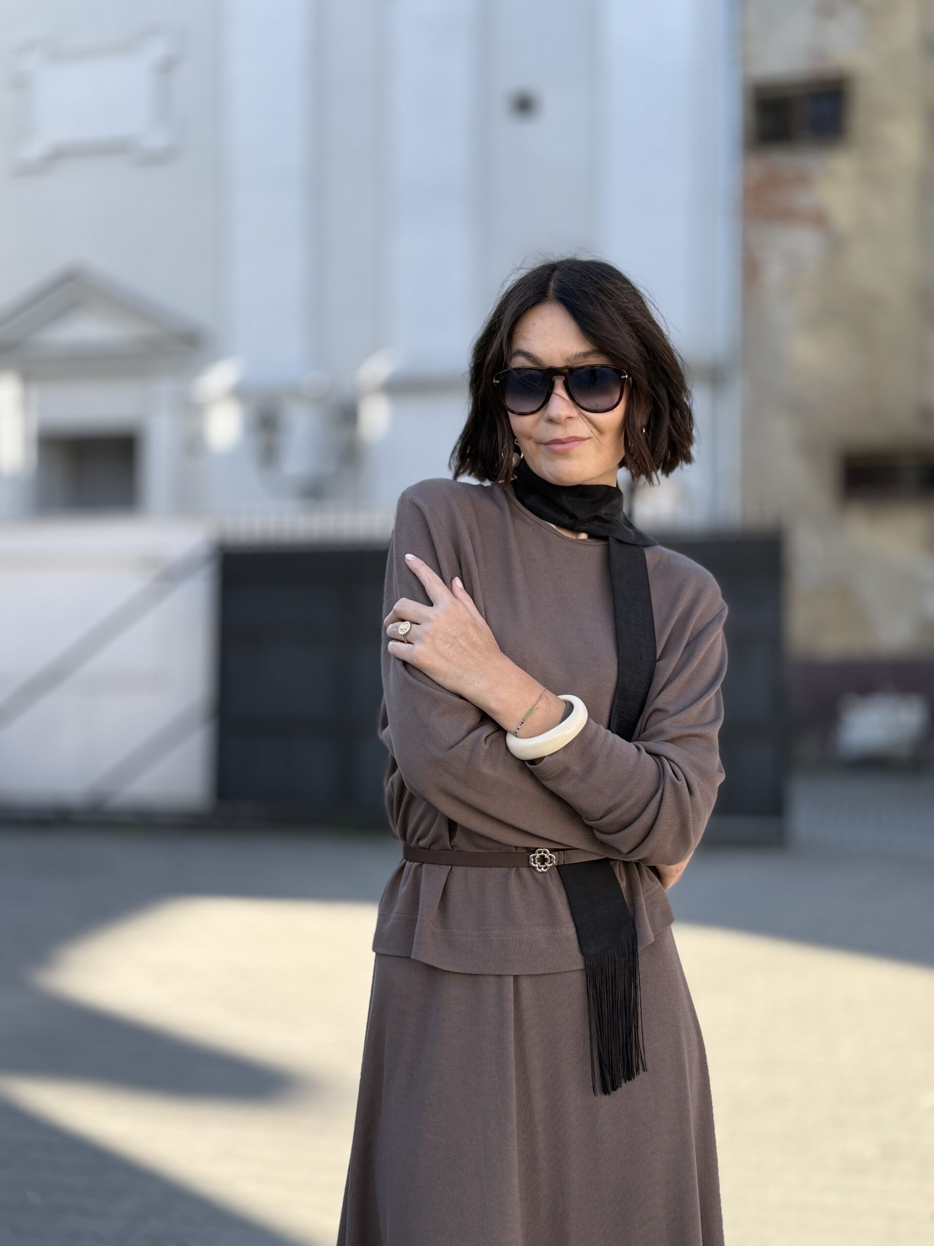 Bluzka LAFFA ♠ latte z dzianiny