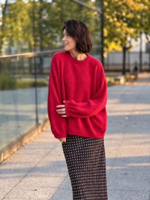 Sweter z alpaki Oslo ♥ czerwony